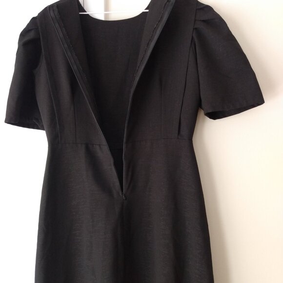 Amish Mennonite Cape Dress 38.5"B 29.5"W Handmade Modest Black Metallic Sparkle - Picture 10 of 10